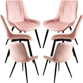 Set 6 Lene Fluwelen Stoelen