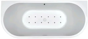 Mueller Back to wall bubbelbad 180x80cm 12 aerojets elektrisch mat wit