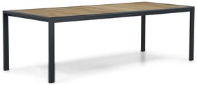 Dining Tuintafel rechthoekig 240 x 100 cm Aluminium/teak Grijs Valence