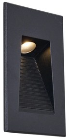 Buitenlamp Moderne inbouw wandlamp zwart 7cm incl. LED IP65 - Trem Modern IP65 Buitenverlichting