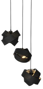 Stoffen Moderne hanglamp zwart 3-lichts - Cloth Modern E27 rond Binnenverlichting Lamp
