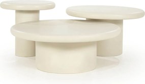 Eleonora Jade Ronde Bijzettafel Creme Magnesium Oxide - 45 X 45cm.