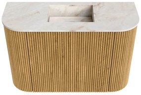 Mondiaz Joya DLux 65cm toiletmeubel ronding links/rechts oak met wastafel faye midden zonder kraangat frappe