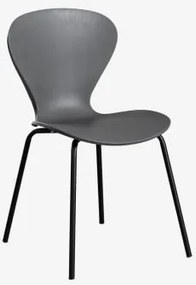 Stapelbare Eetkamerstoelen Set Van 2 Uit Zwart & Polypropyleen Donkergrijs - Sklum