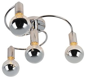 Art Deco plafondlamp chroom 4-lichts - Facil Art Deco E27 rond Binnenverlichting Lamp