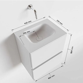 Mondiaz Ada 40cm toiletmeubel army met wastafel urban midden zonder kraangat