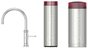 Quooker Classic Fusion Round kokendwaterkraan - draaibare uitloop - Combi incl. Cube reservoir - Warm / kokend / bruisend / gefilterd water - Chroom 22CFRCHR-CUBE