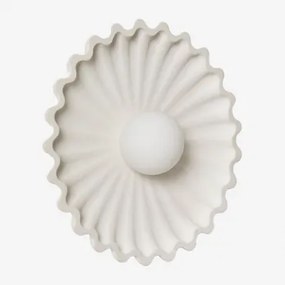 Muurlamp Van Beton Met Glazen Bol Sery Beige – Crème - Sklum