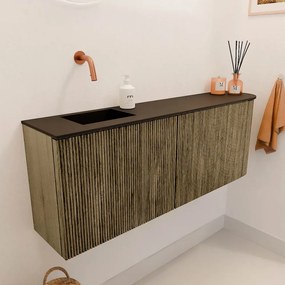 Mondiaz Joya 110cm toiletmeubel ronding rechts dusk met wastafel faye links zonder kraangat urban