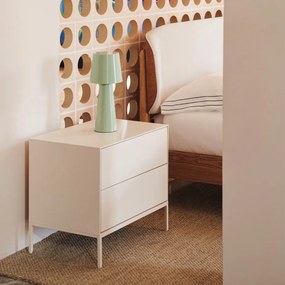Kave Home Vedrana Design Nachtkastje Wit Met Lades - 60x40x55cm.