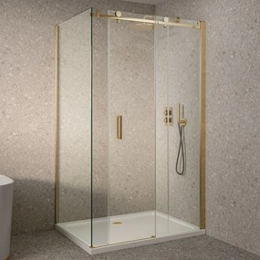 Saniclear Supreme profielset voor zijwand geborsteld messing