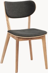 Gestoffeerde eettafelstoelen Kato van eikenhout, 2-delig