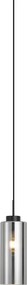 Art Deco hanglamp zwart met smoke glas voor railsysteem 1-fase - Iconic Laura