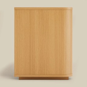 Eiken Tv-meubel Met Ronde Hoeken - 180x40x50cm.