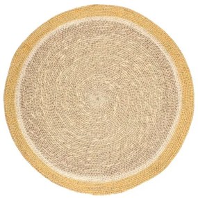 Placemat naturel, zeegras, gele rand,Ø38 cm