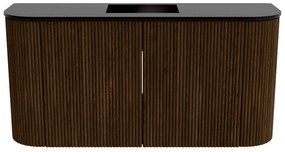 Mondiaz Joya 85cm toiletmeubel ronding links/rechts walnut met wastafel faye midden 1 kraangat urban