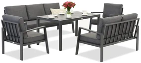 Zakintos Apetito 7 antraciet aluminium set Garden Point