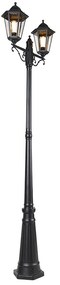 Buitenlantaarn zwart 220 cm 2-lichts IP44 - Havana