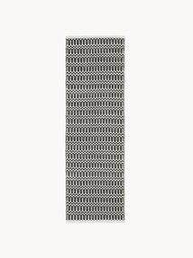 Handgeweven outdoor loper Rune met geometrisch patroon