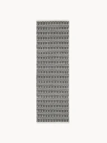 Handgeweven outdoor loper Rune met geometrisch patroon