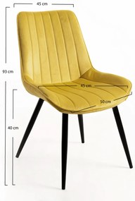 Set van 2 Lene Fluwelen Stoelen
