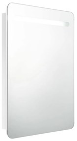 vidaXL Badkamerkast met spiegel en LED 60x11x80 cm glanzend wit
