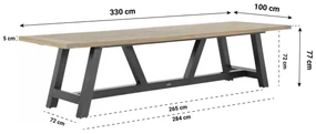 Tuinset 8 personen 330 cm Rope Wit Lifestyle Garden Furniture Western/Trente