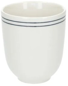 Beker met blauwe streep, organisch, porselein,Ø 7,6 cm
