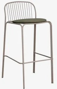 Anerina Hoge Tuinstoel Van Staal Moka Bruin & ↑75 Cm & Groen – Intens Olijf - Sklum