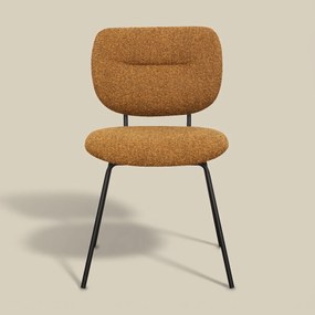 Moderne Eetkamerstoel Okergeel Boucle
