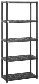 vidaXL Opbergrek 5-laags 142x38x170 cm kunststof zwart