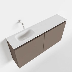 Mondiaz Ture 100cm toiletmeubel smoke met wastafel talc links geen kraangat