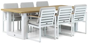 Tuinset 6 personen 240 cm Aluminium Wit Santika Furniture Soray