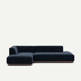 Linker hoekbank XL chenille fluweel, Jacopo