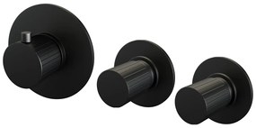 Brauer Stripe inbouwthermostaat met 2 stopkranen zwart mat