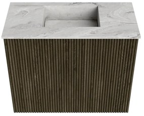 Mondiaz Joya DLux 50cm toiletmeubel shadow met wastafel faye midden zonder kraangat glace