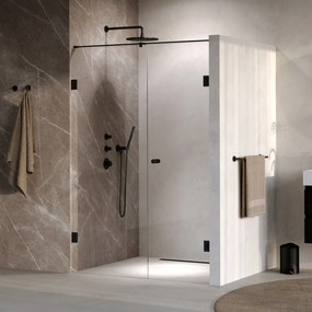Brauer Void Carving profielloze nisdeur 140cm met draaideur 70cm aan muur zwart mat