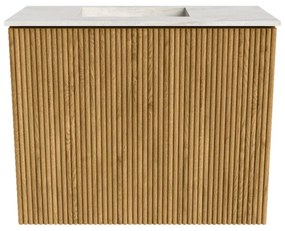Mondiaz Joya DLux 50cm toiletmeubel oak met wastafel faye links zonder kraangat ostra