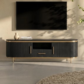 Tower Living Tv-meubel Ovaal Met Messing 180 Cm Rivello - 180x45x55cm.