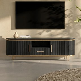 Tv-meubel Ovaal Met Messing 180 Cm - 180x45x55cm.