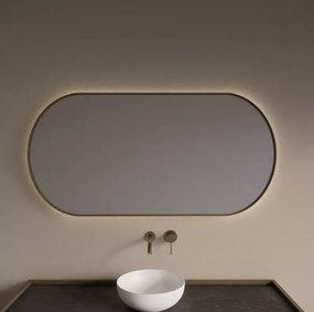 Gliss Design Aura spiegel met LED-verlichting 100x70cm mat goud