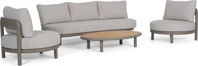 Stoel en Bank Loungeset 5 personen Aluminium Taupe  Santika Furniture Santika