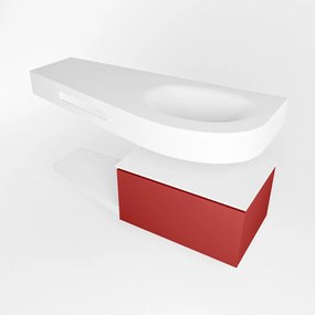 Mondiaz Riva badmeubel 120cm Fire met 1 lade en wastafel rechts 1 kraangat Talc