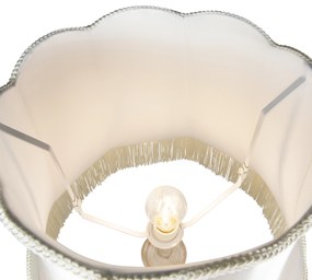 Vloerlamp grijs met Granny kap crème - Classico Retro E27 rond Binnenverlichting Lamp