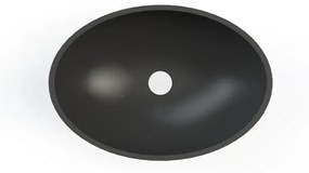 Arcqua Prince waskom 49x34cm ovaal marble mat zwart WAS129774