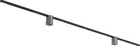 Modern railsysteem zwart met 2 spots gunmetal 1-fase - Iconic Rondoo Up