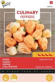 Buzzy seeds Culinary Peppers Habanero Pink - Zeer Hete Peper - Unieke Kleur