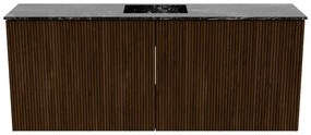 Mondiaz Joya DLux 100cm toiletmeubel walnut met wastafel faye midden 1 kraangat lava