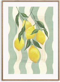 Ingelijste digitale print Striped Lemons