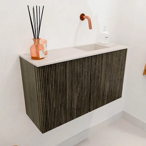 Mondiaz Joya DLux 70cm toiletmeubel shadow met wastafel faye rechts zonder kraangat meli